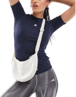 adidas Training cross body nylon bag in off white