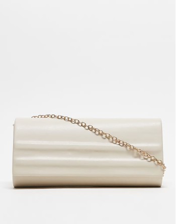 Valentino sofie minimal clutch bag with detachable chain strap in cream