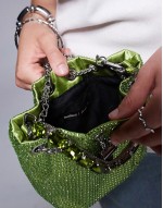 heatseal droplet pouch bag in green