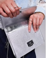 Bknotted embelished bag in silver