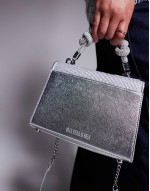 Bknotted embelished bag in silver
