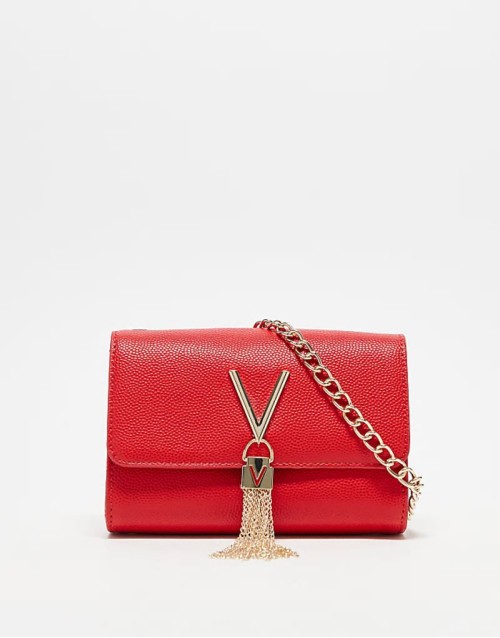 Valentino divina flap crossbody bag in red