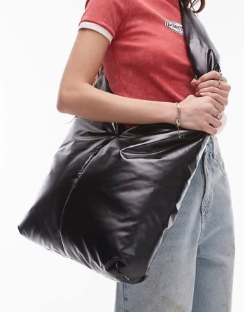 Taio cross body V tote bag in black
