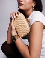 straw box clutch bag in natural