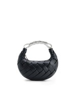 Orla  weave top handle bag in black