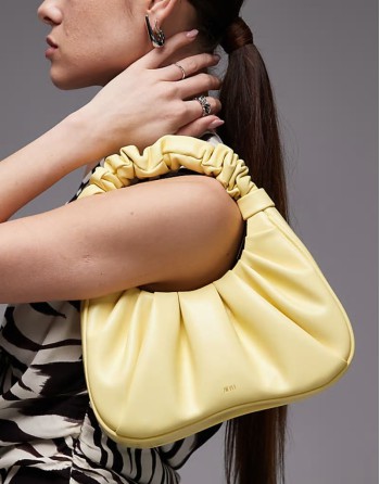 Gabbi ruched  handbag in butter yellow