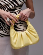 Gabbi ruched  handbag in butter yellow