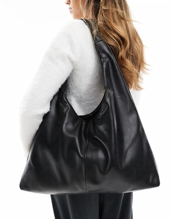 slouchy shopper bag in black