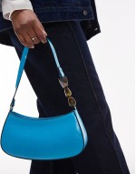 Sadie shoulder bag with beaded handle detail in turquoise