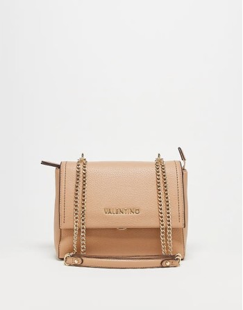 Valentino samantha contrast stitch detail crossbody bag in tan