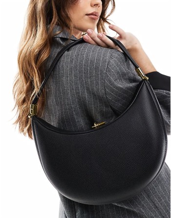 classic grab bag with gold hardware in black