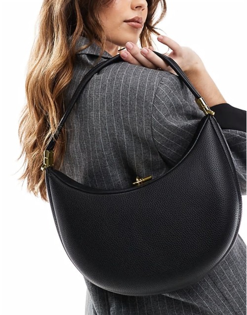 classic grab bag with gold hardware in black