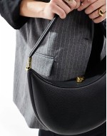 classic grab bag with gold hardware in black