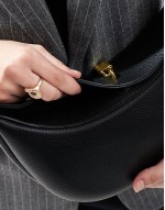 classic grab bag with gold hardware in black