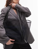 Sutton mesh shoulder bag in black