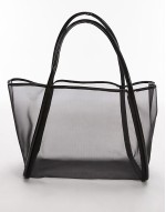 Sutton mesh shoulder bag in black
