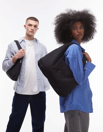Nico large nylon shoulder bag in black