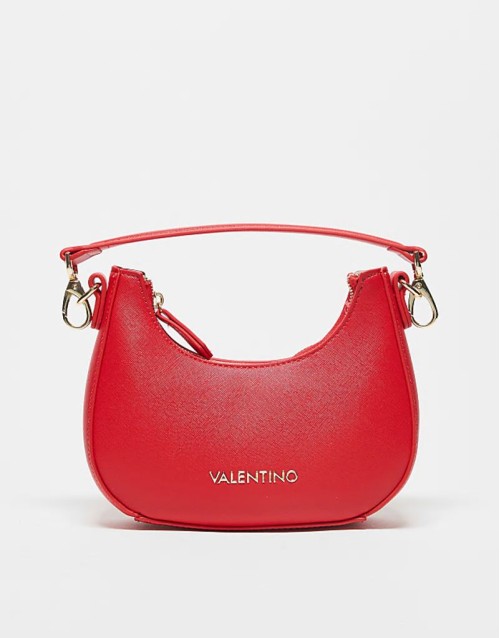 Valentino zero shoulder bag with detachable contrast webbing strap in red