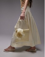 flower pouch bag in light yellow