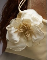flower pouch bag in light yellow