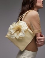 flower pouch bag in light yellow