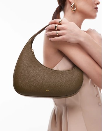 Harlee asymmetric  shoulder bag in olive green