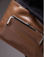 front pocket detail shoulder bag in tan
