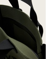 Izzy medium knitted tote bag in olive green
