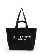 Izzy medium knitted tote bag in black