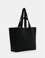 Izzy medium knitted tote bag in black