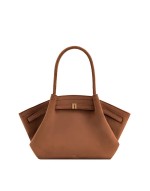 Hana medium faux suede tote bag in brown
