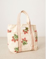 caravan canvas tote bag in strawberry print