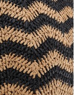 striped slouch shopper beach bag in black and natural